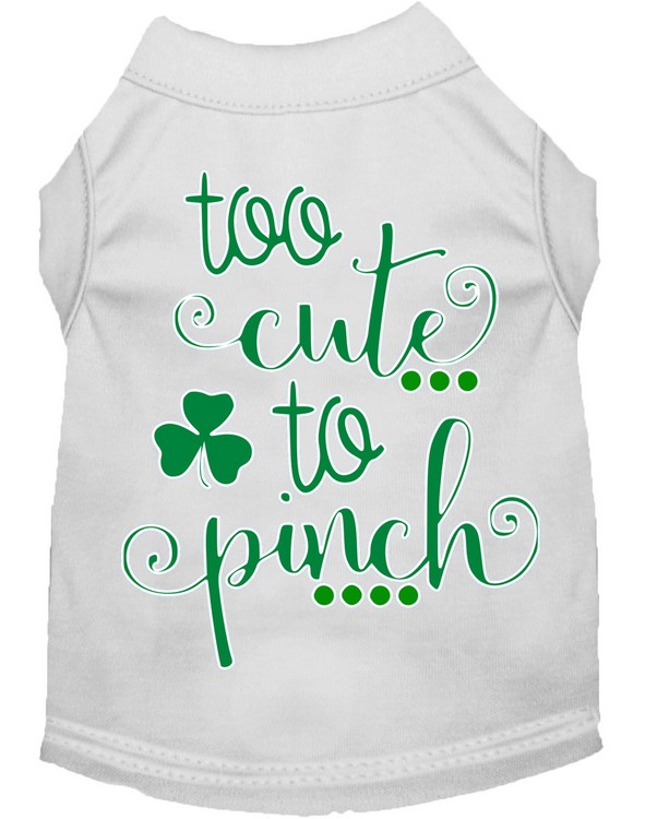 Too Cute to Pinch Screen Print Dog Shirt White Lg